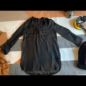 Long sleeve half button top